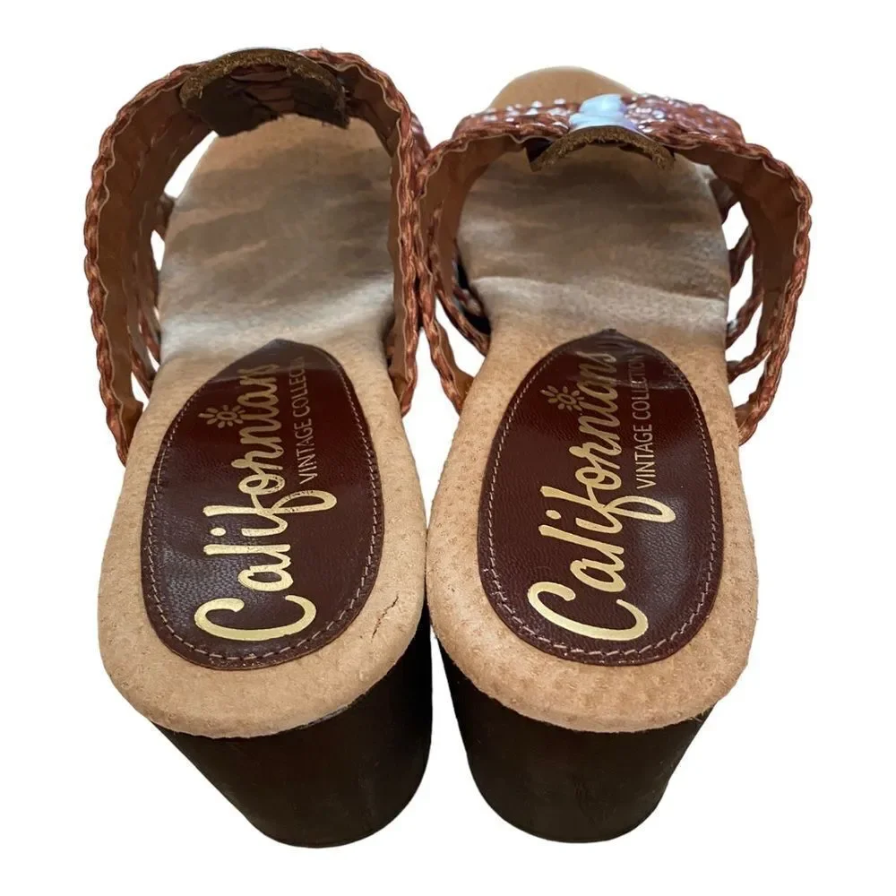 CALIFORNIANS Dawn Women's Platform Woven Heeled Slide Sandals NEW 10